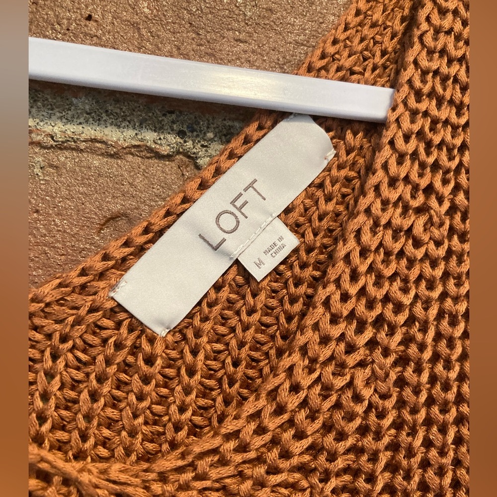 LOFT Sweater Tank Burnt Orange Knit - Picture 3 of 4